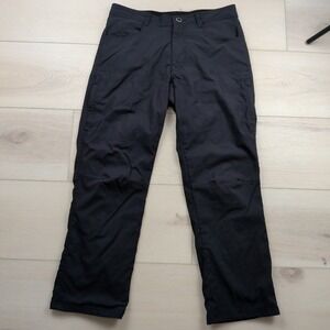 Orvis Fleece Lined Outdoor Pants Mens 32x29 Black Nylon Spandex Hiking 1525909